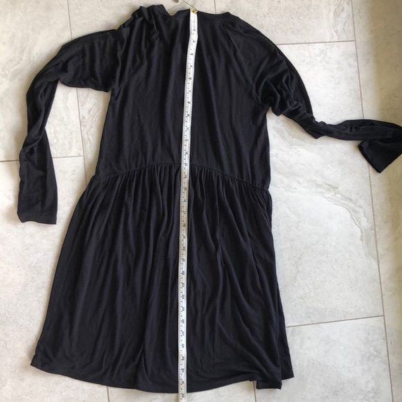 - BCBGeneration Black Pleated Ribbed Long Sleeve Dress - Picture 7 of 9